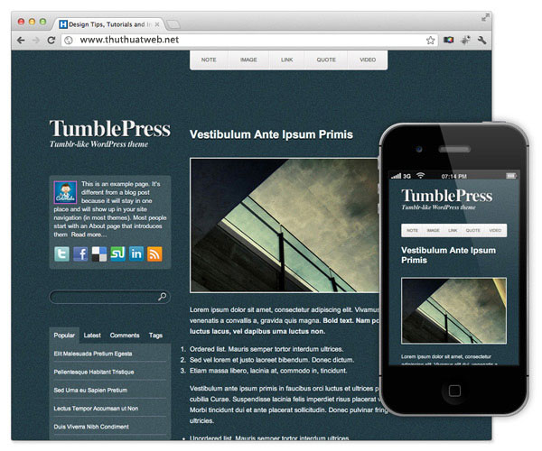 free template, giao diện web, Responsive, responsive theme, WordPress Themes