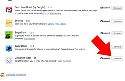 thu thuat facebook, tien ich firefox, tien ich google chrome, Unfriend Finder, facebook