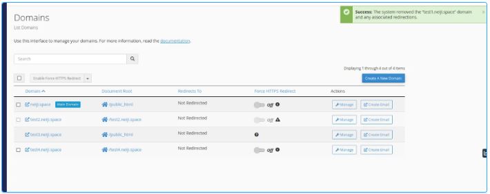 xóa subdomain, subdomain trên cPane, xóa dữ liệu subdomain