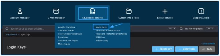 Login Keys, DirectAdmin, tài khoản VPS