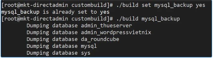 MySQL,DirectAdmin, tốc độ MySQL trên DirectAdmin