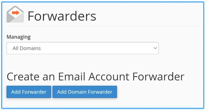 Email Forwarders, cPanel, cấu hình Email Forwarders