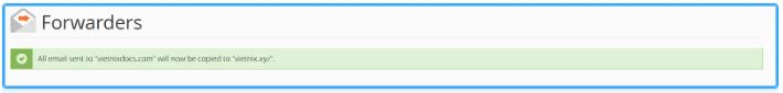 Email Forwarders, cPanel, cấu hình Email Forwarders