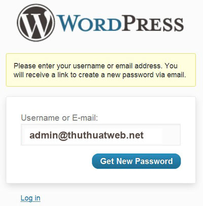 mật khẩu mới, mẹo wordpress, quên mật khẩu, wordpress cơ bản,wordpress tips