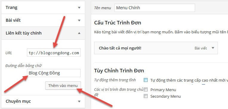 quản lý menu trong wordpress, hướng dẫn quản lý menu wordpress, quản lý menu wordpress sharecode