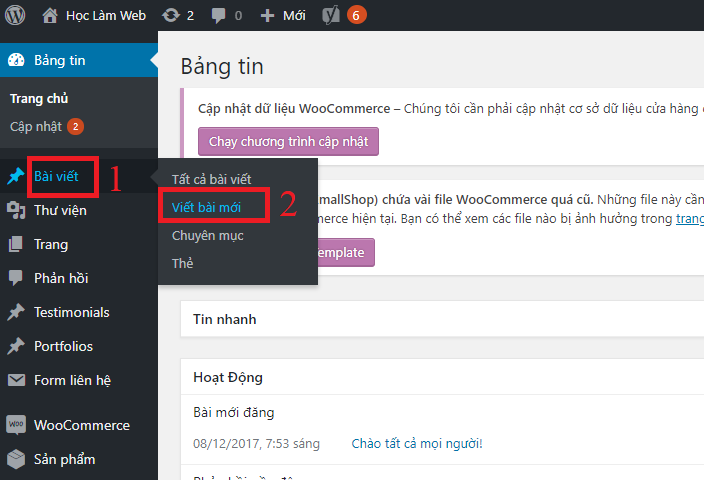  WordPress, Sharecode.vn, đăng bài viết trong WordPress