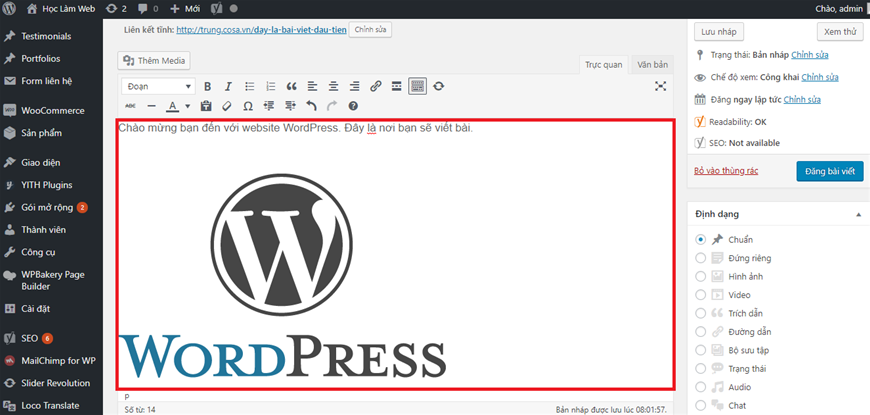  WordPress, Sharecode.vn, đăng bài viết trong WordPress