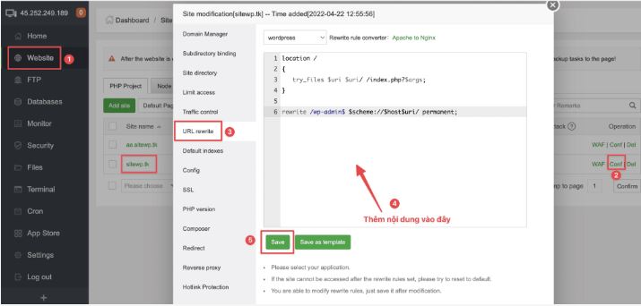 lỗi 404, lỗi 404 Sitemap, lỗi 404 trên aaPanel, Nginx