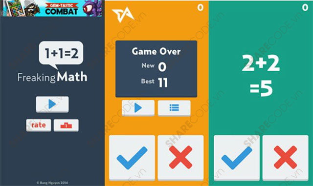 Code game tính nhẩm, Freaking Math android, game freaking math, code freaking math, freaking math