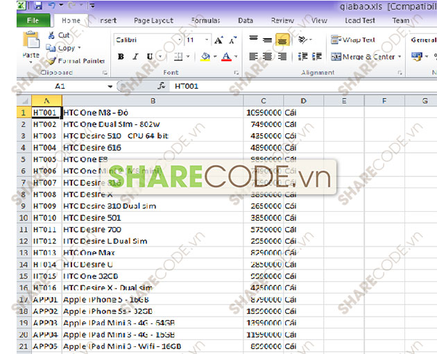 Export từ Datagridview xuống Excel,code export excel,code đọc gridview,code export file excel,code xuất dữ liệu ra file excel