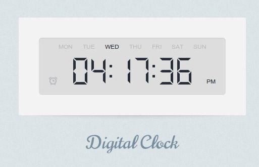 css3, Digital Clock, jQuery