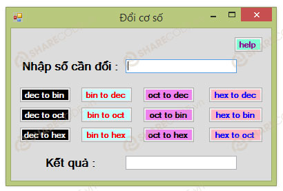 Code chuyển đổi các hệ cơ số,đổi cơ số hexa,mã nguồn thuật toán hệ cơ số,code đổi các hệ cơ số,code chuyển đổi hệ cơ số C#