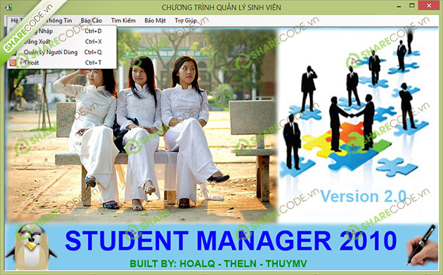Chương trình quản lý sinh viên,code quản lý học sinh,phần mềm quản lý sinh viên,mã nguồn Quản lý sinh viên,share code quản lý trường học