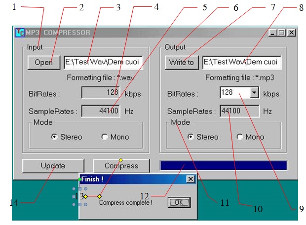 code nen am thanh c++, convert wav to mpeg c++, thuật toán nén định dạng âm thanh WAV, source code chuyển đổi đuôi âm thanh, share code nén âm thanh C++