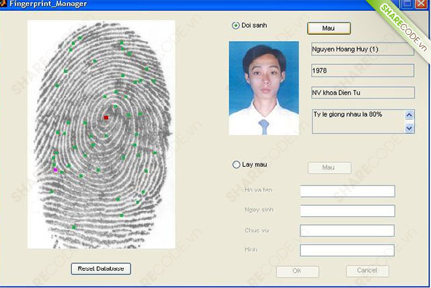 đồ án nhận dạng vân tay,code nhận dạng,code nhận dạng vân tay C#,code nhận dạng vân tay neural nhân tạo,code dùng neural nhân tạo nhận dạng