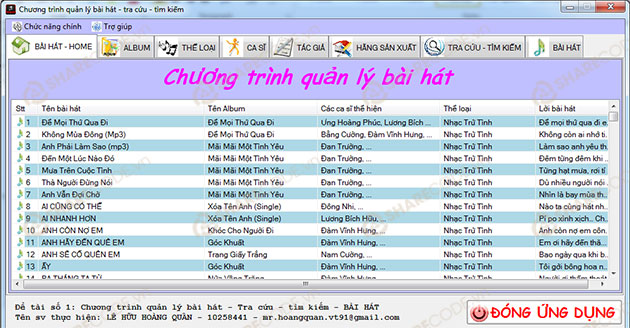 Source code quản lý bài hát,download code quản lý bài hát,share code quản lý karaoke,mã nguồn quản lý list nhạc,đề tài quản lý bài hát karaoke full code C#