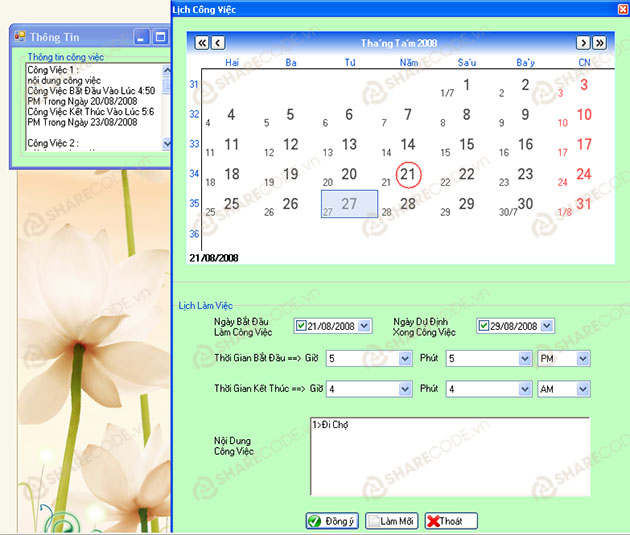 code quản lý công việc, code lập lịch làm việc, code quản lý thời gian công việc, code quản lý kế khạch làm việc, code quản lý sắp xếp công việc C#