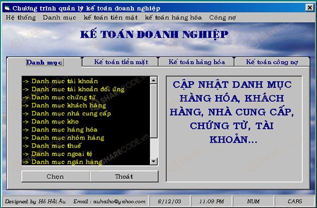 do an quan ly ke toan doanh nghiep, code quản lý kế toán doanh nghiệp, mã nguồn quản lý kế toán, phần mềm kế toàn VB6, code chương trình kế toán doanh nghiệp