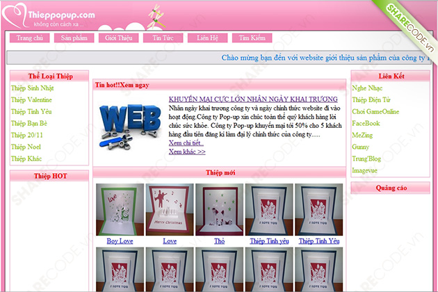 Website bán thiệp Pop Up,web bán hàng Asp.Net,web bán hàng Pop Up,web bán thiệp cưới,website thiệp cưới