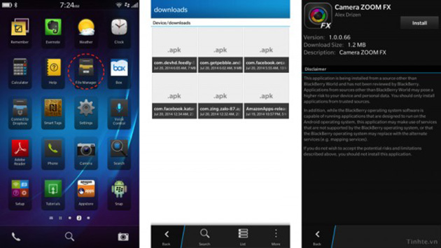 cài đặt app blackberry os10, cài đặt app android, Thủ thuật đơn giản giúp cài ứng dụng Android lên BlackBerry OS 10