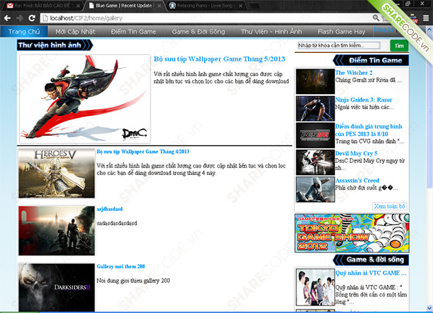 Code website tin tức,website game giải trí PHP,mã nguồn web tin tức game PHP,code tin tức game PHP,source code website tin tức về game,website tin tức giải trí