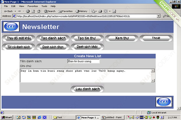 chương trình NewsLetter PHP,code quản lý email,email NewsLetter PHP,code NewsLetter viết email,web tạo email NewsLetter